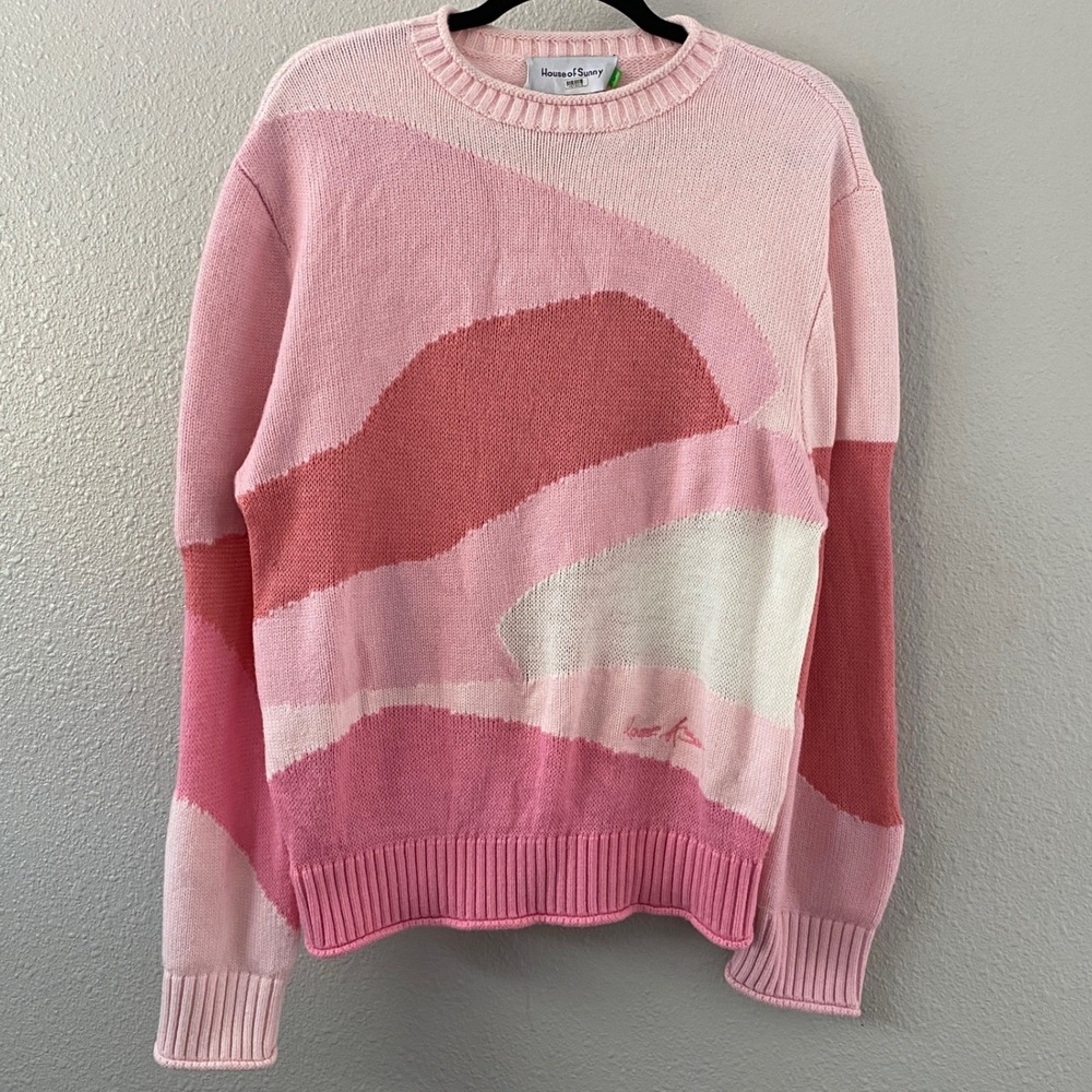 House of Sunny The Paris Landscape Jumper Sweater Medium Autumn Fall Knitted